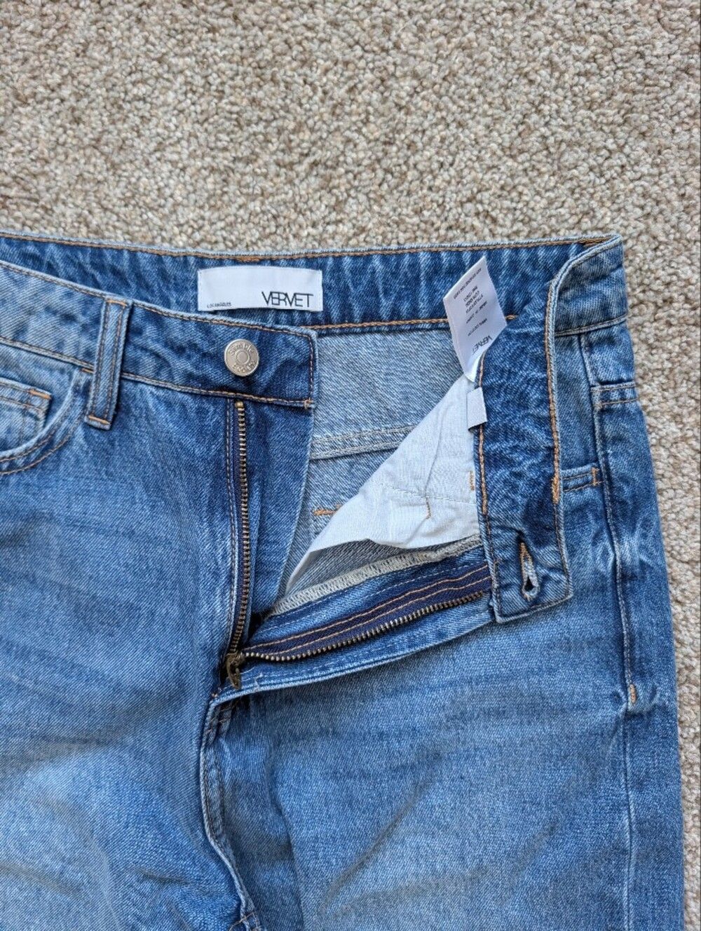 Vervet Simple Society Womens Blue Distressed High RIse Wide Leg Jeans Size 26 - Picture 4 of 10